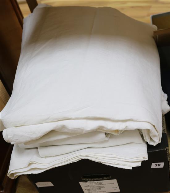 Nine French provincial linen sheets